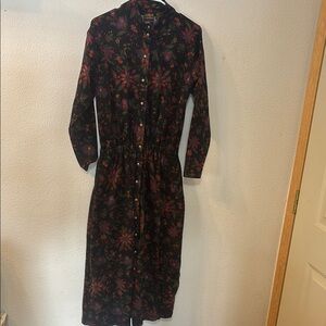 VTG Eddie Bauer Black and Red Long Sleeve Shirt Dress